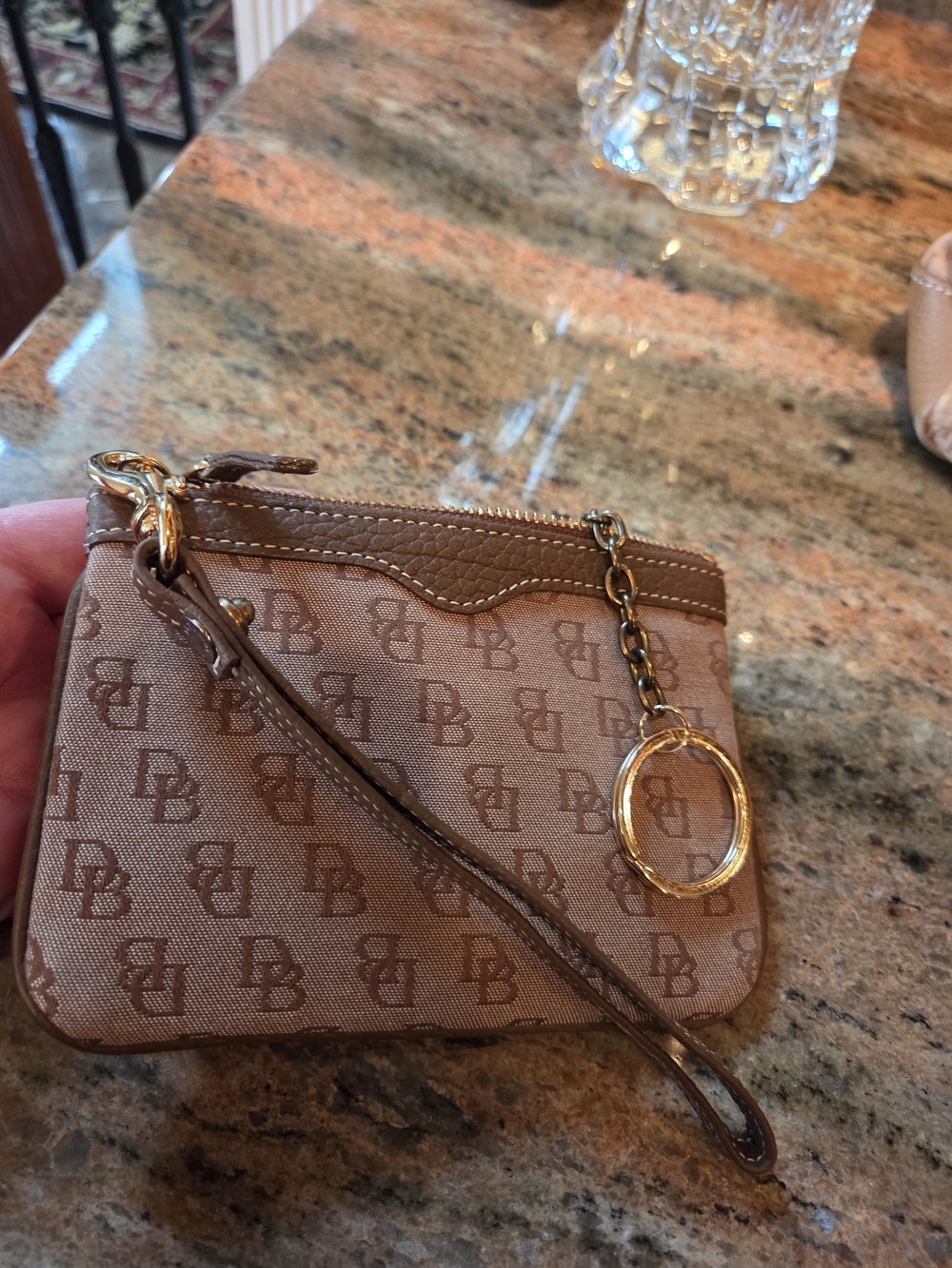 Dooney & Bourke Tan Logo-Print Bag with Wristlet - Picture 8 of 9
